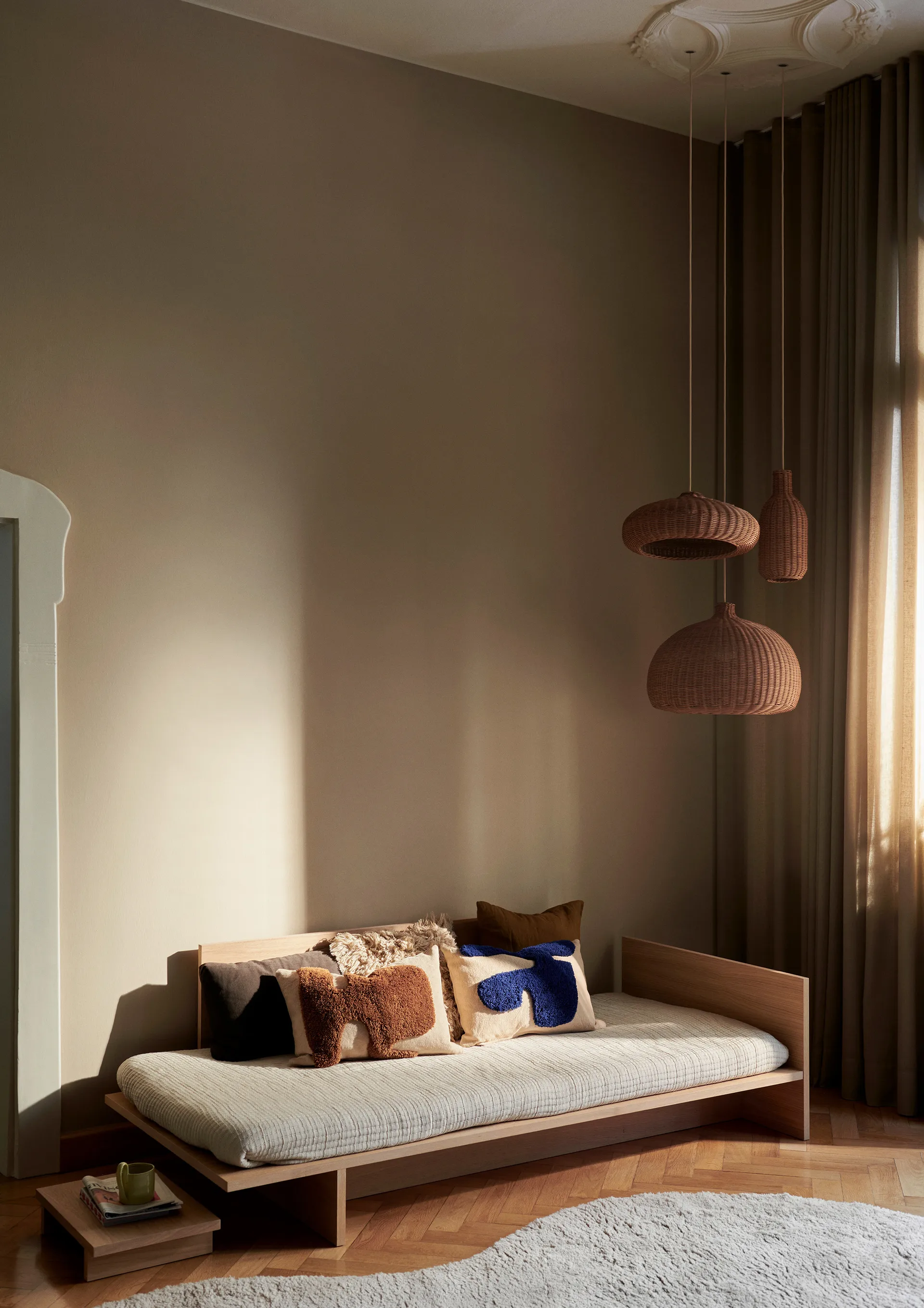 Prostokątna poduszka Lay 40x60 cm, Sand / Sugar Kelp Ferm Living