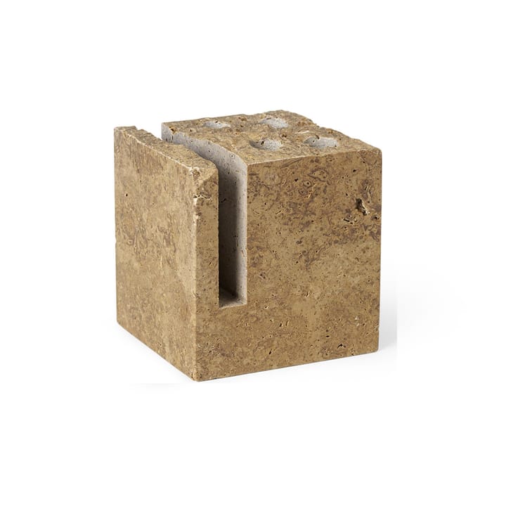 Przybornik na biurko Klint 9x9 cm - Beżowy trawertyn - Ferm Living
