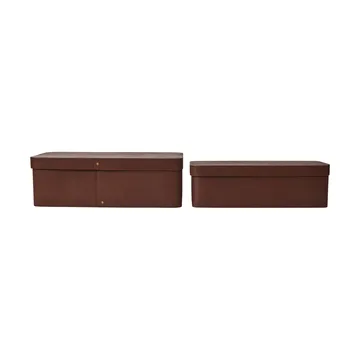Pudełko do przechowywania Vekla 2 części - Dark pecan, long - Ferm Living