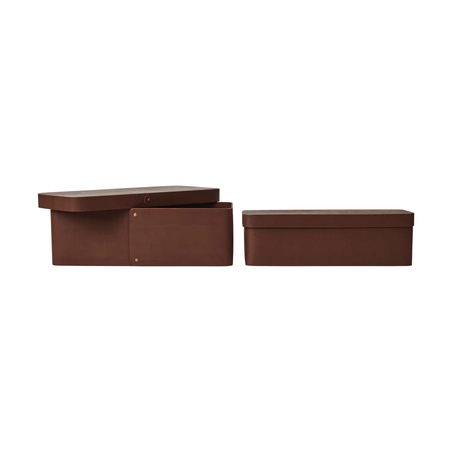 Pudełko do przechowywania Vekla 2 części, Dark pecan, long Ferm Living