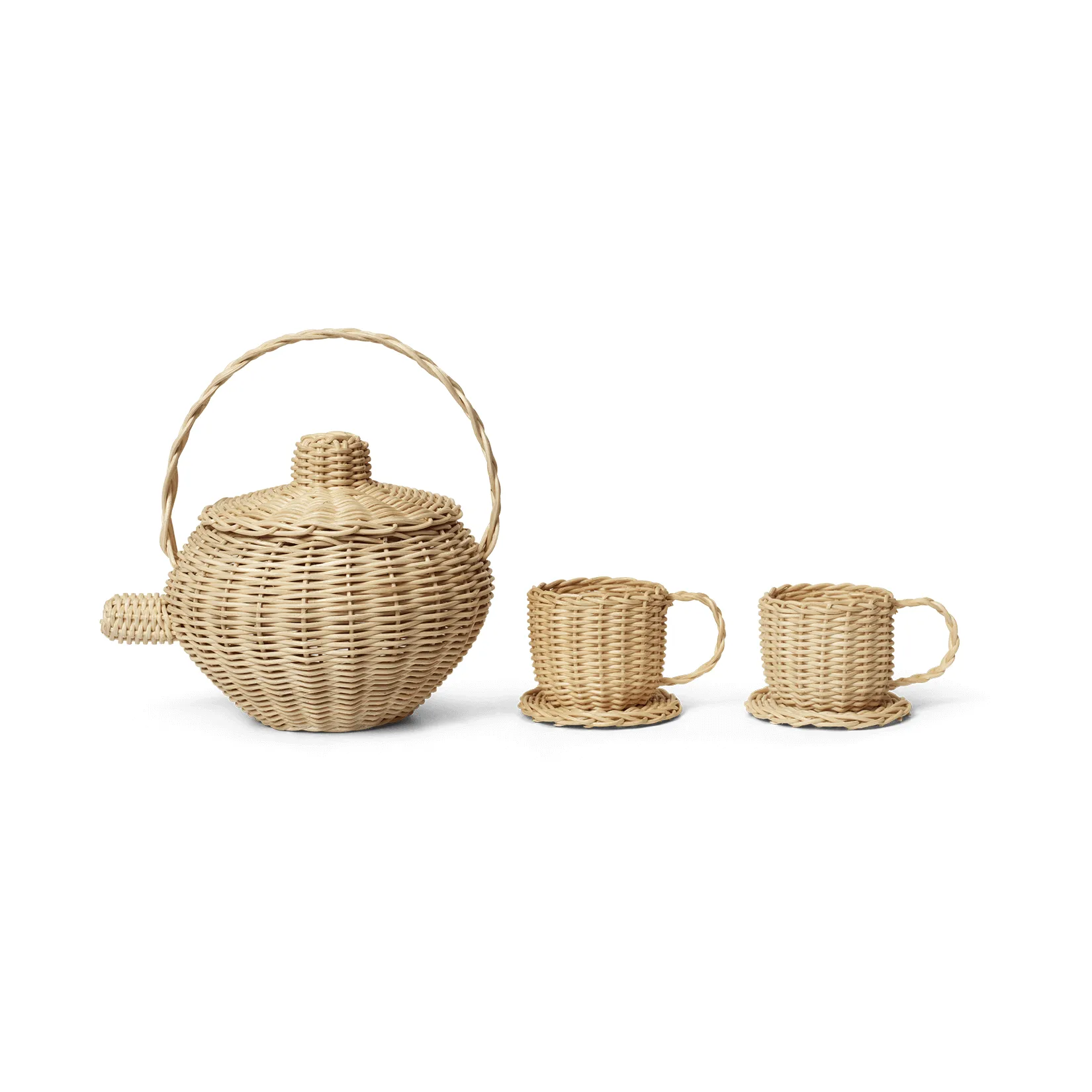 Rattan zestaw do herbaty 3 sztuk, Natural Ferm Living