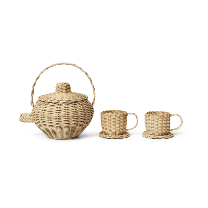 Rattan zestaw do herbaty 3 sztuk - Natural - Ferm Living