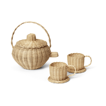 Rattan zestaw do herbaty 3 sztuk - Natural - Ferm Living