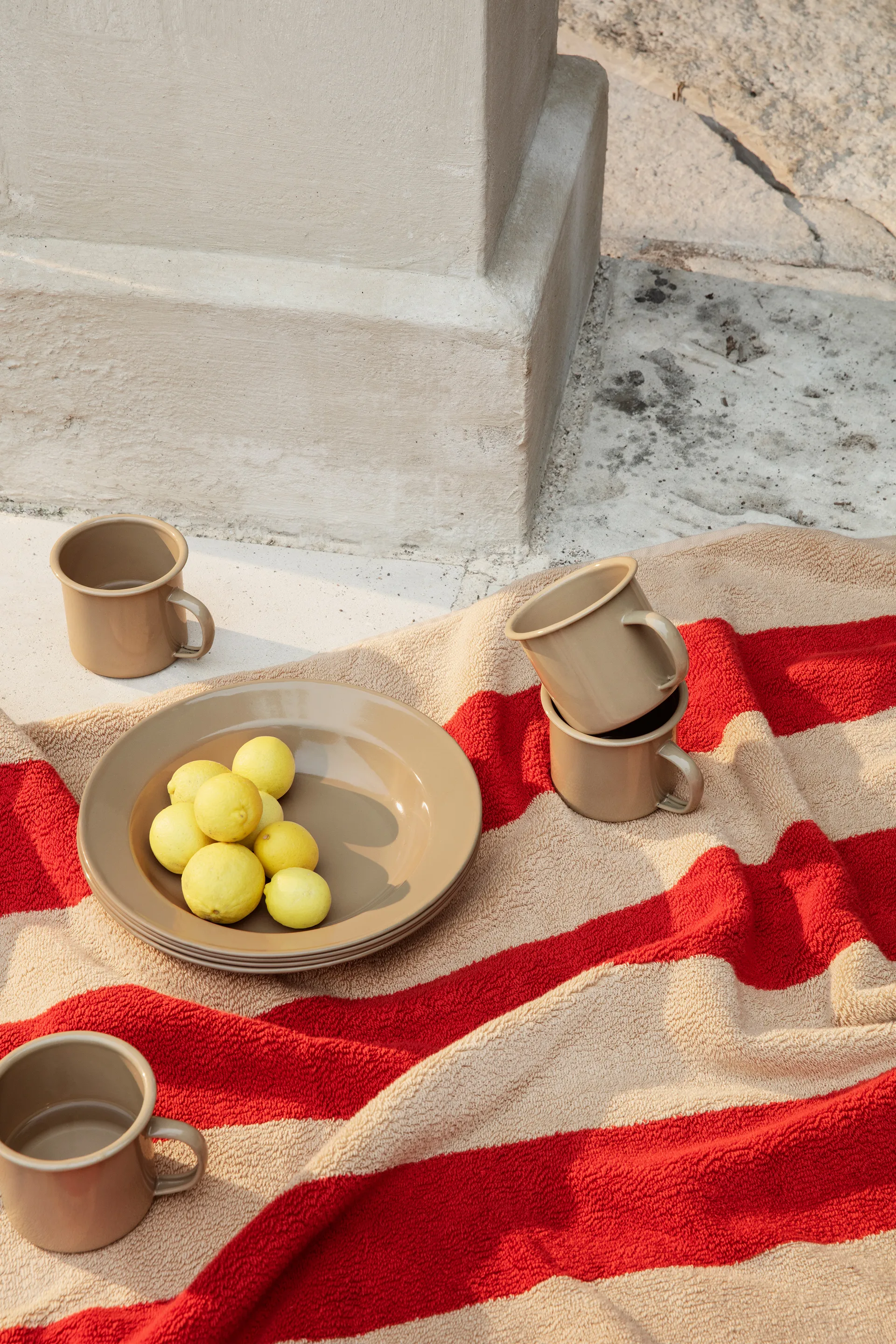 Ręcznik Alee 70x140 cm, Light camel-red Ferm Living