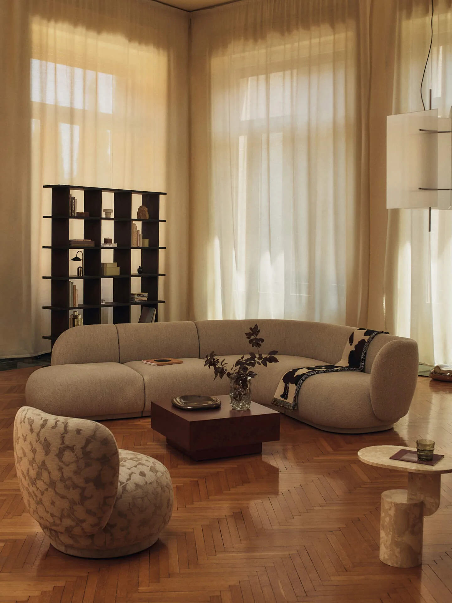 Regał na książki  Kona 3x6, Dark Stained Ferm Living