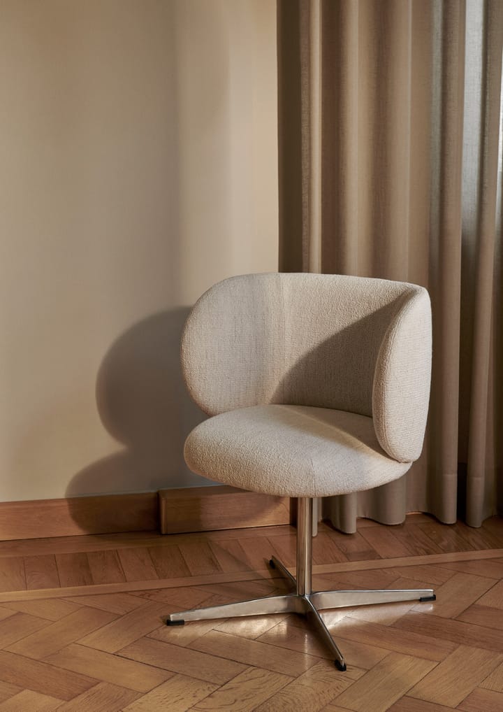 Rico dining chair swivel bouclé, Off-white Ferm Living
