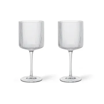 Ripple kieliszki do czerwonego wina 325 ml, 2‑pak - Clear - Ferm Living