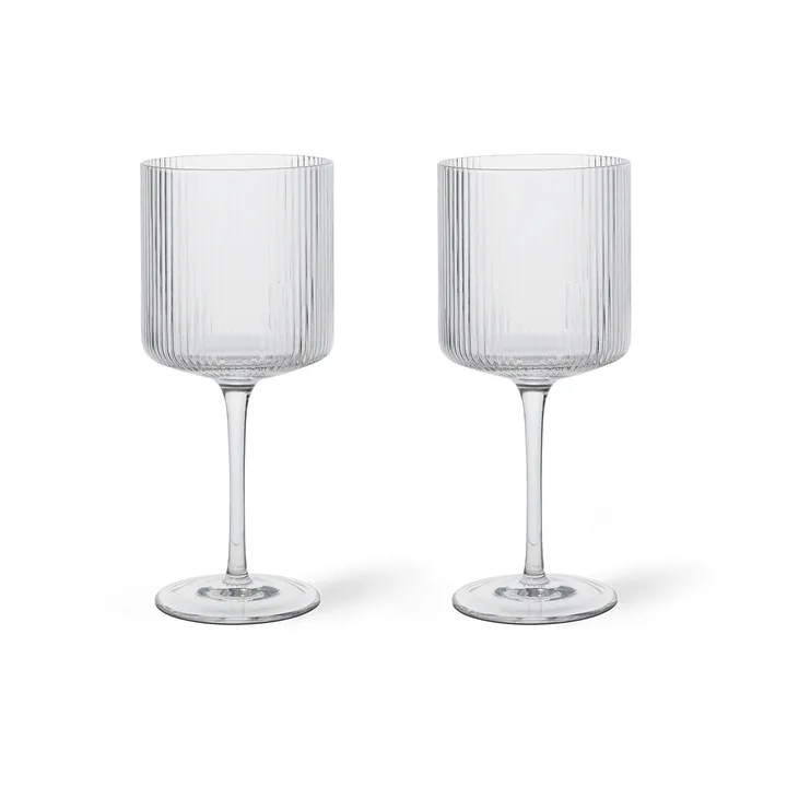 Ripple kieliszki do czerwonego wina 325 ml, 2‑pak - Clear - Ferm Living