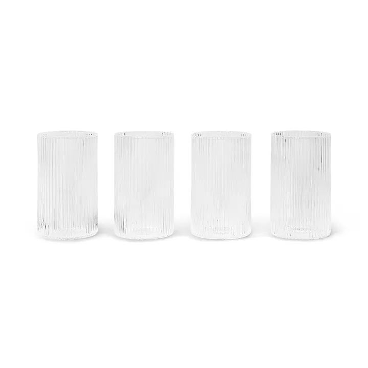 Ripple kieliszki do przystawek 140 ml, 4‑pak - Clear - Ferm Living