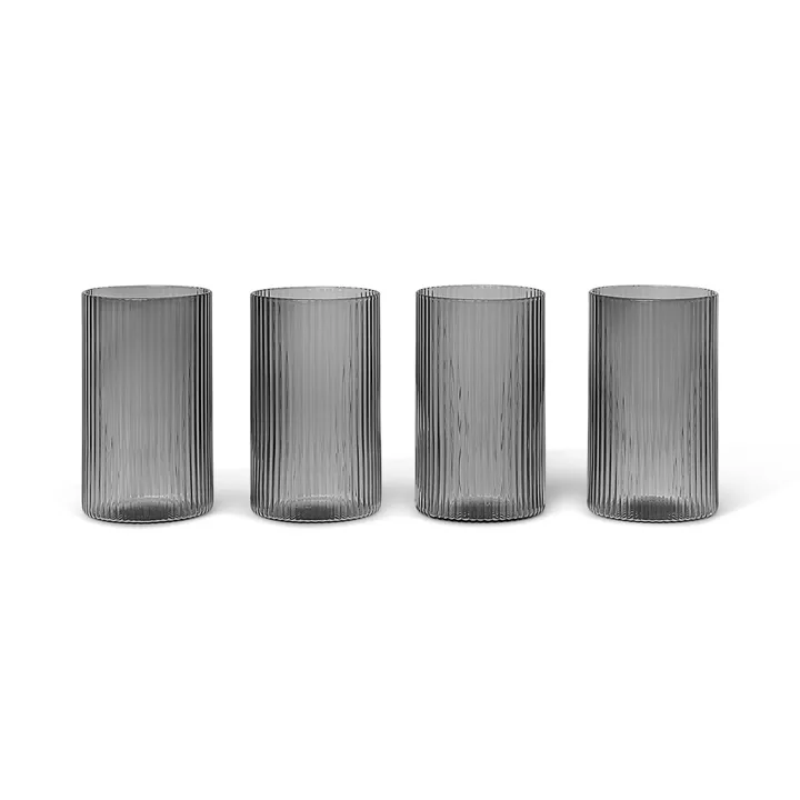 Ripple kieliszki do przystawek 140 ml, 4‑pak - Smoked grey - Ferm Living