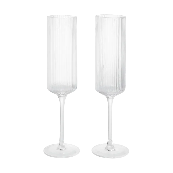 Ripple kieliszki do szampana 150 ml, zestaw 2 szt. - Przezroczysty - Ferm Living