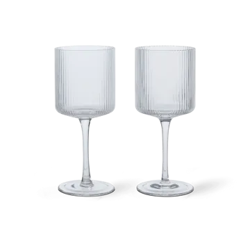 Ripple kieliszki do wina białego 260 ml, 2‑pak - Clear - Ferm Living