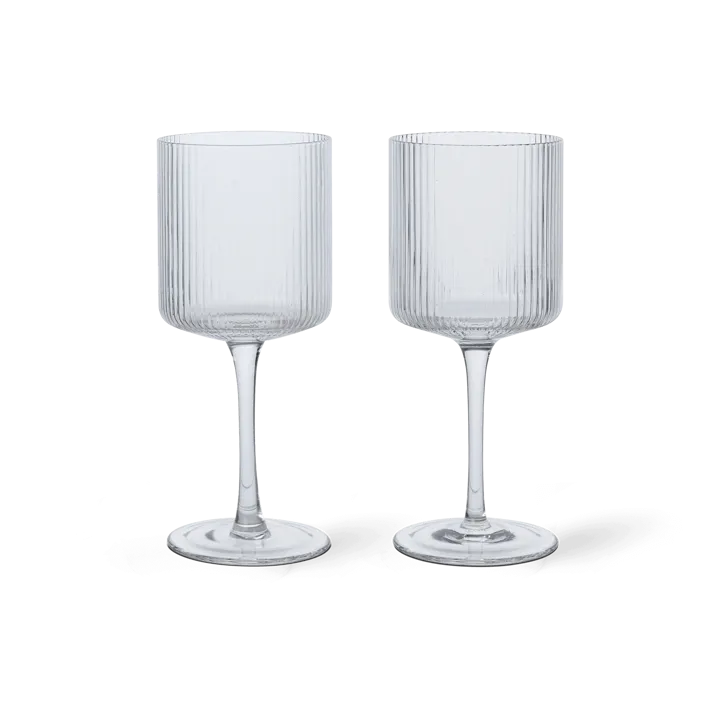 Ripple kieliszki do wina białego 260 ml, 2‑pak - Clear - Ferm Living