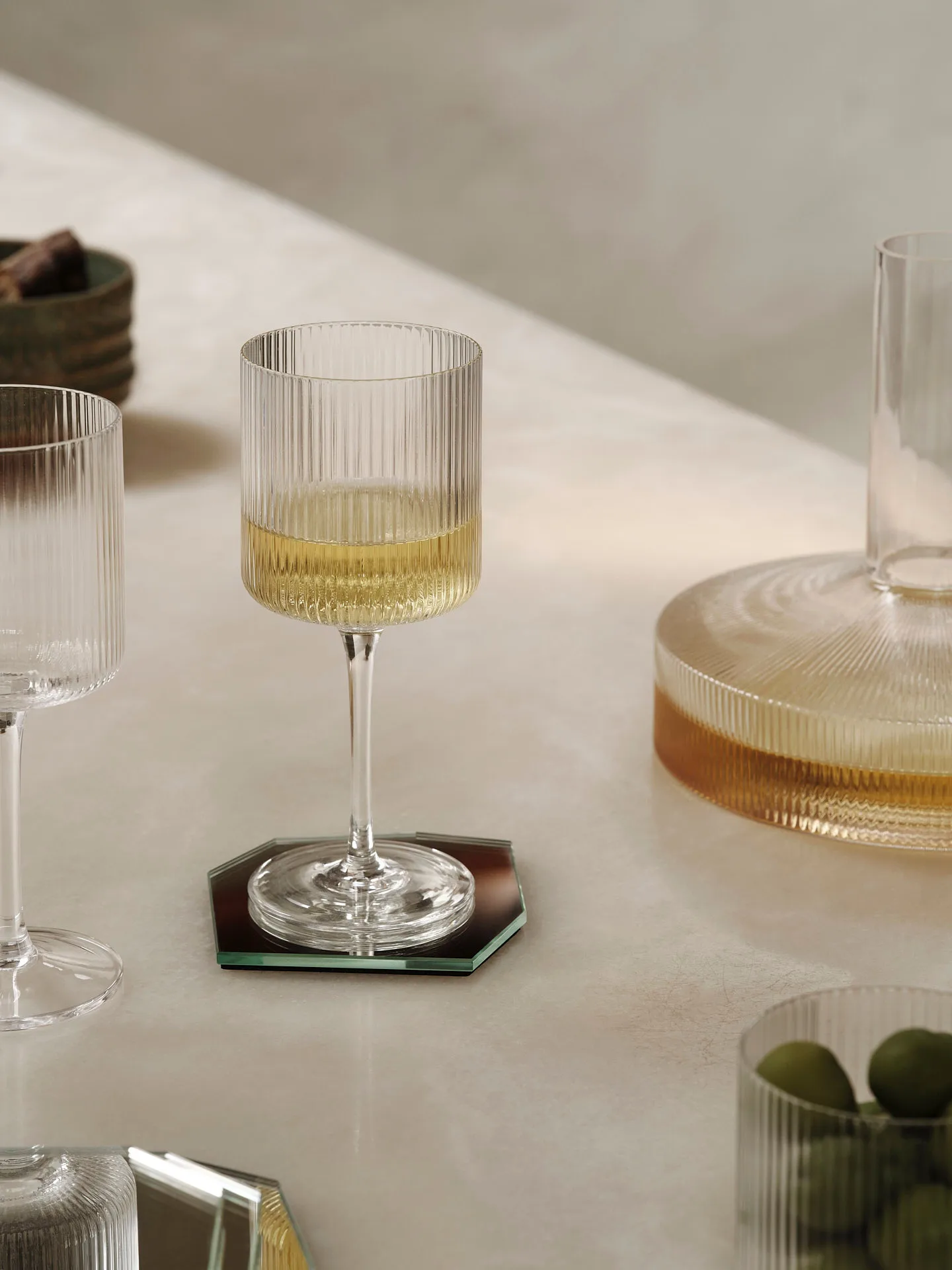 Ripple kieliszki do wina białego 260 ml, 2‑pak, Clear Ferm Living