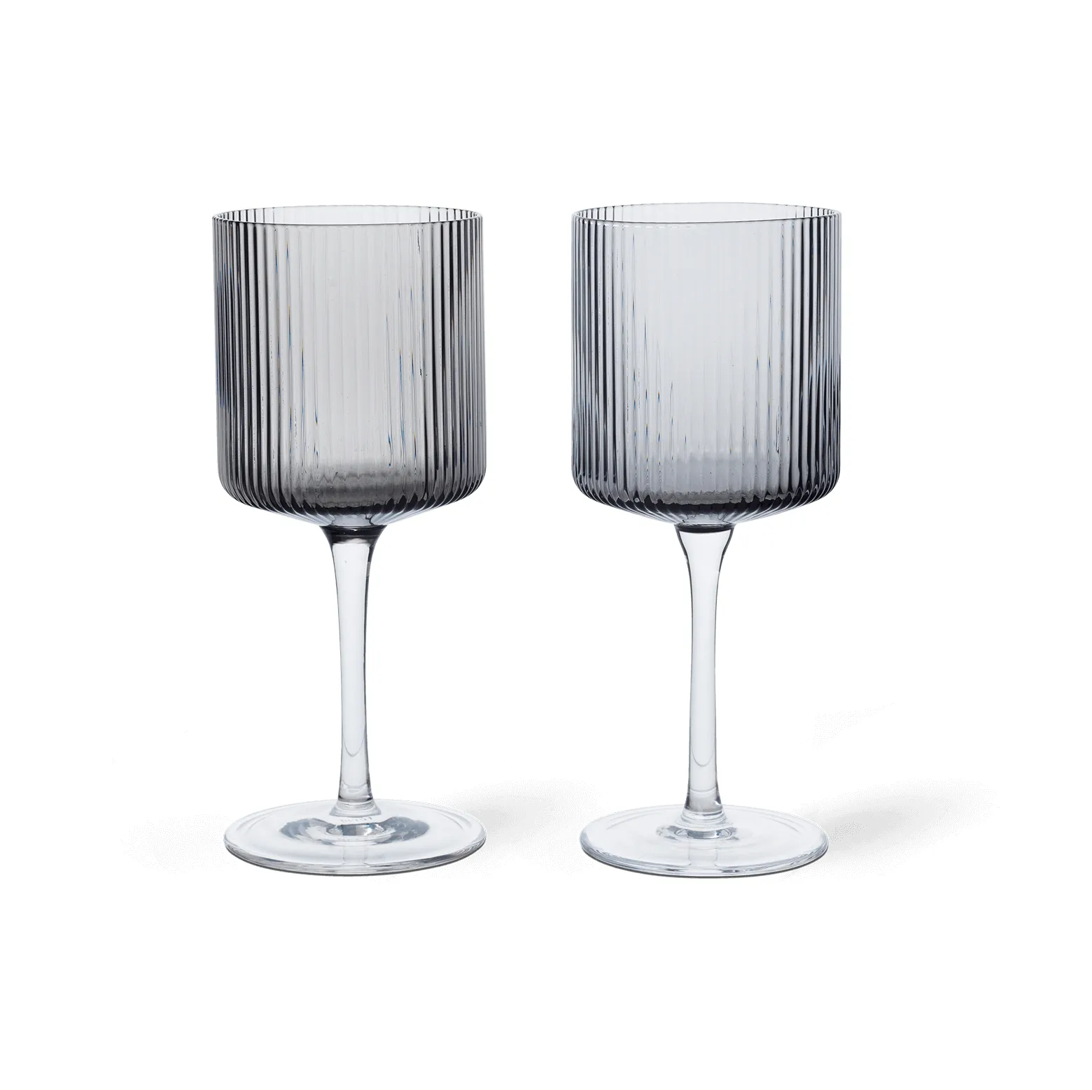 Ripple kieliszki do wina białego 260 ml, 2‑pak, Smoked grey Ferm Living