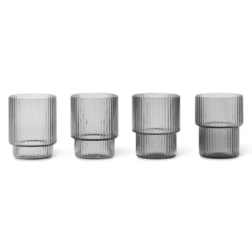 Ripple szklanki small 60 ml 4‑pak - Smoked Szary - Ferm Living