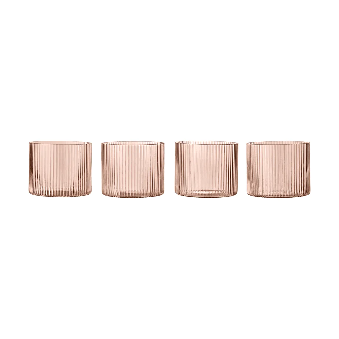 Ripple zestaw niskich szklanek 4-pak, Blush Ferm Living