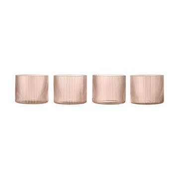 Ripple zestaw niskich szklanek 4-pak - Blush - Ferm Living