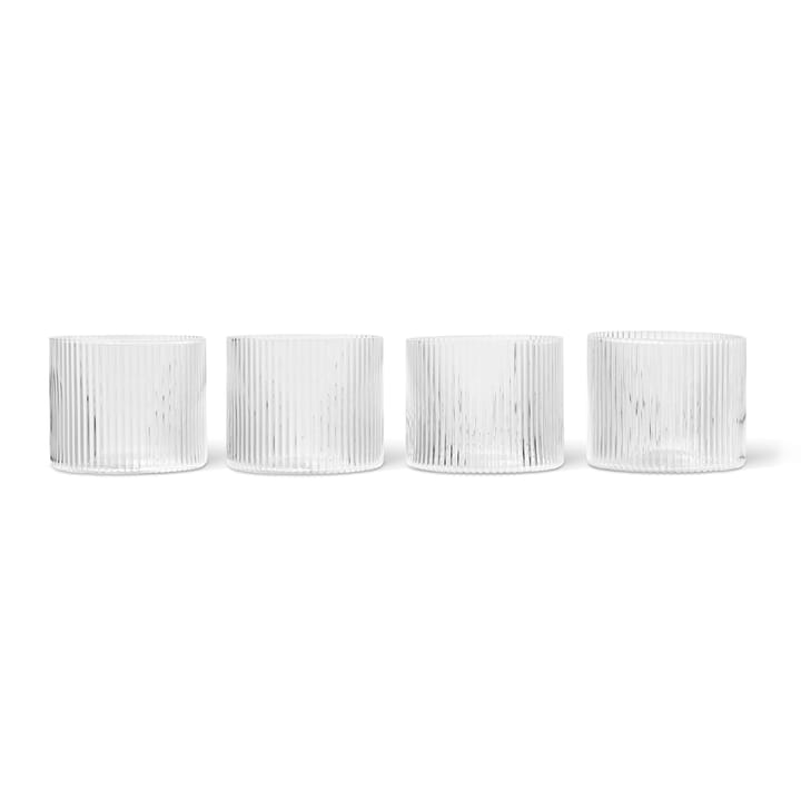 Ripple zestaw niskich szklanek 4-pak - Clear - Ferm Living