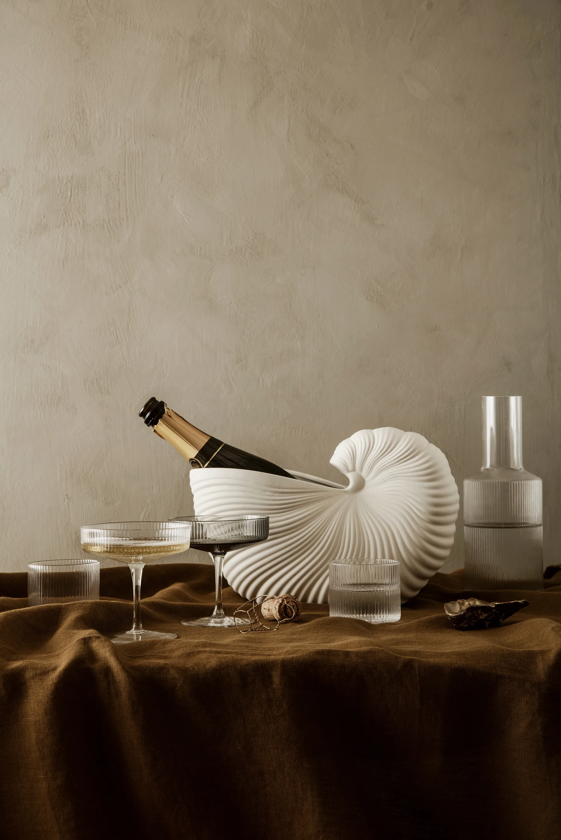 Ripple zestaw niskich szklanek 4-pak, Clear Ferm Living