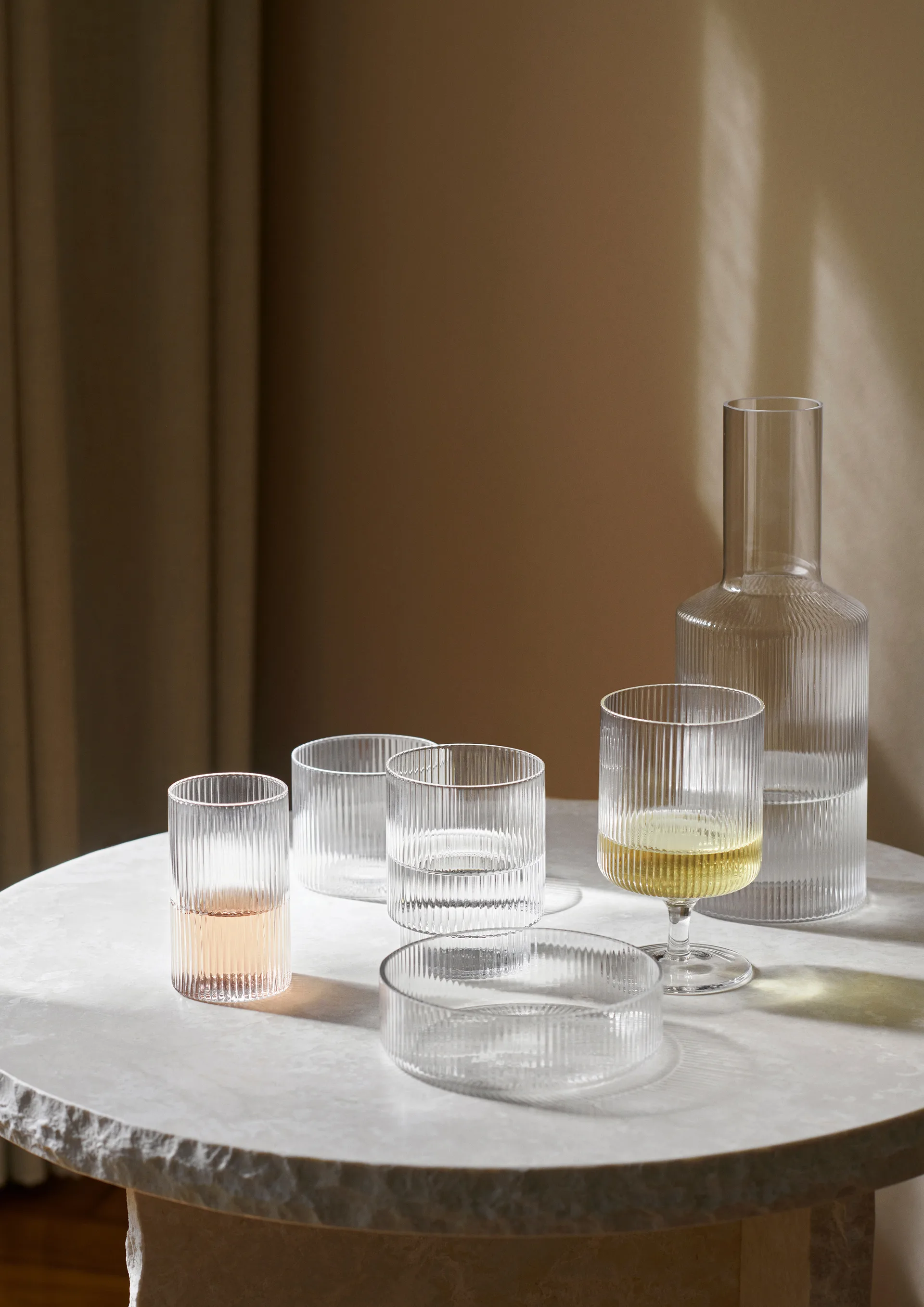 Ripple zestaw niskich szklanek 4-pak, Clear Ferm Living