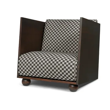 Rum Lounge Chair Check - Ciemno zabarwiony - piaskowo-czarny - Ferm Living