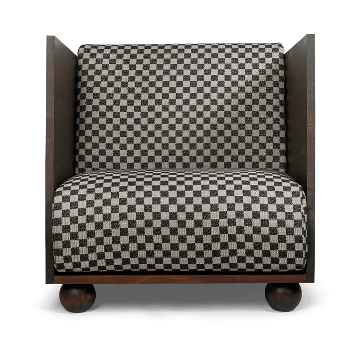 Rum Lounge Chair Check, Ciemno zabarwiony - piaskowo-czarny Ferm Living