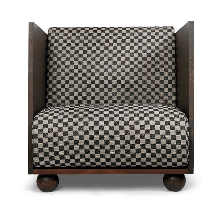 Rum Lounge Chair Check - Ciemno zabarwiony - piaskowo-czarny - ferm LIVING