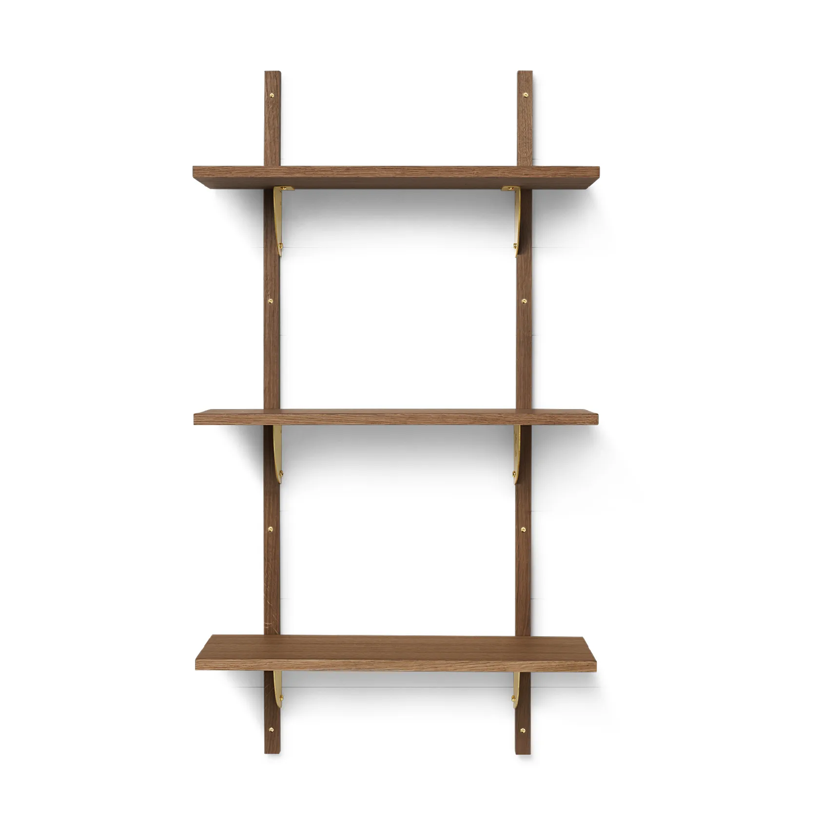Sector półka triple narrow, Smoked Oak, brass Ferm Living