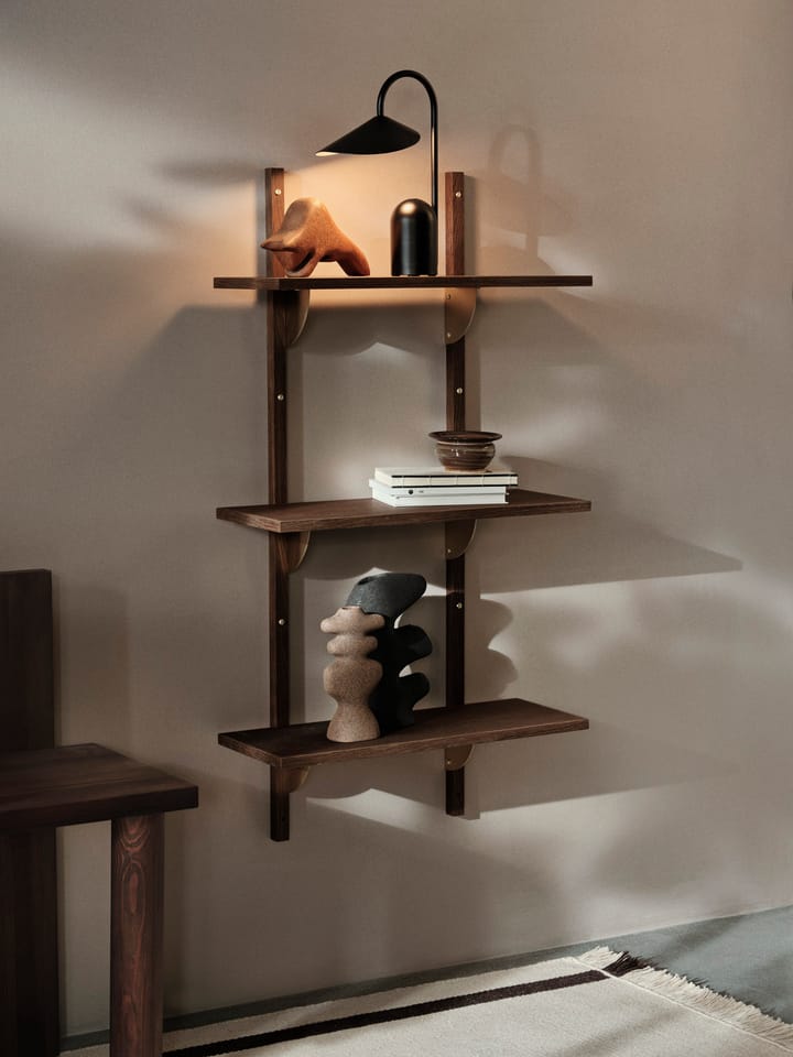 Sector półka triple narrow - Smoked Oak, brass - ferm LIVING