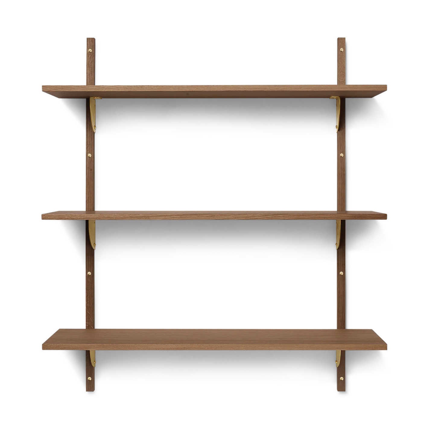 Sector półka triple wide, Smoked Oak, brass Ferm Living
