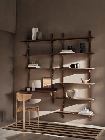 Sector półka triple wide - Smoked Oak, brass - ferm LIVING