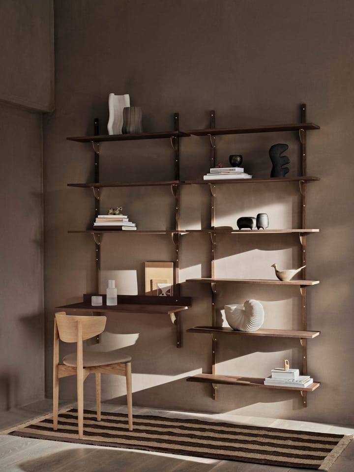 Sector półka triple wide, Smoked Oak, brass Ferm Living