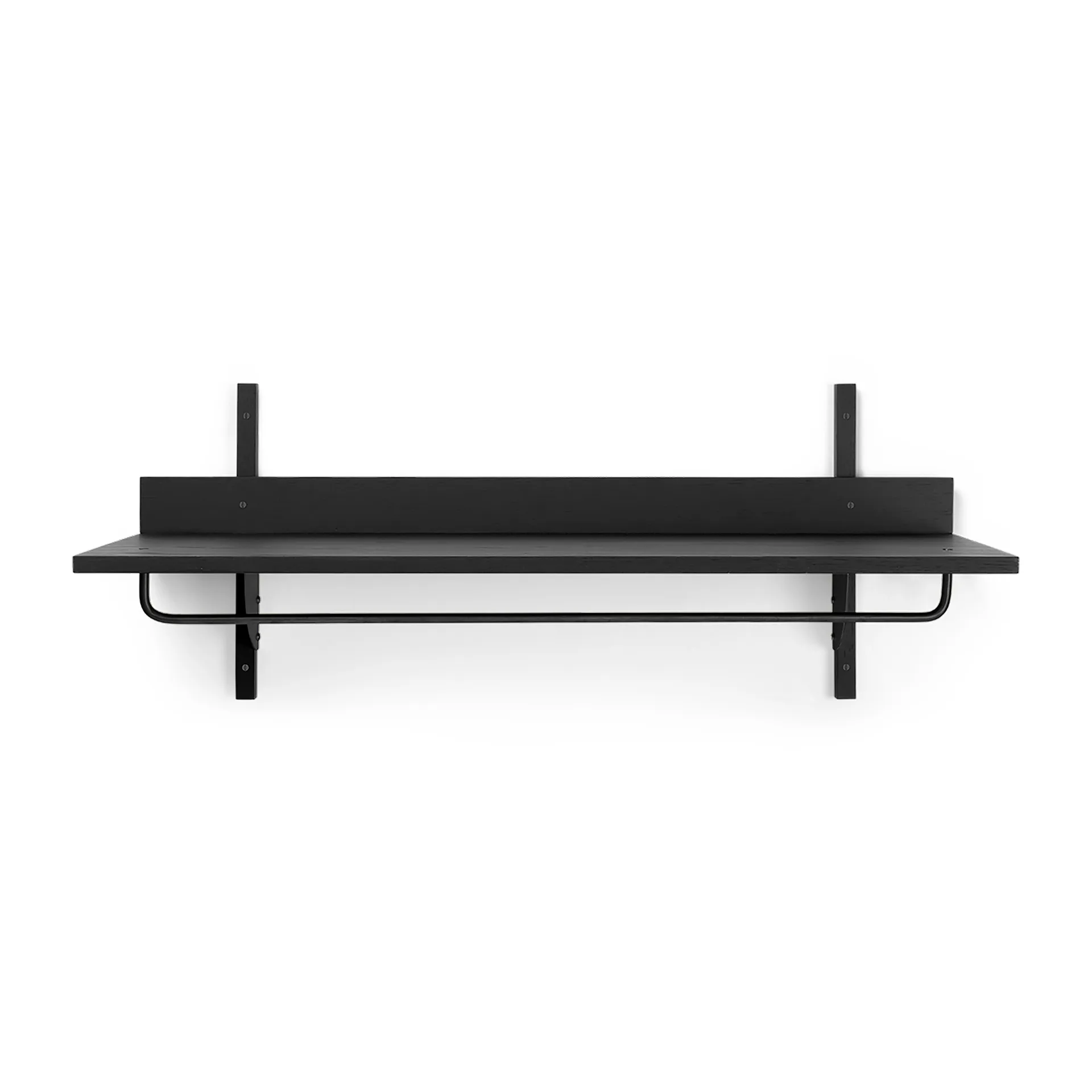 Sector półka z drążkiem 37x87 cm, Black ash-black brass Ferm Living