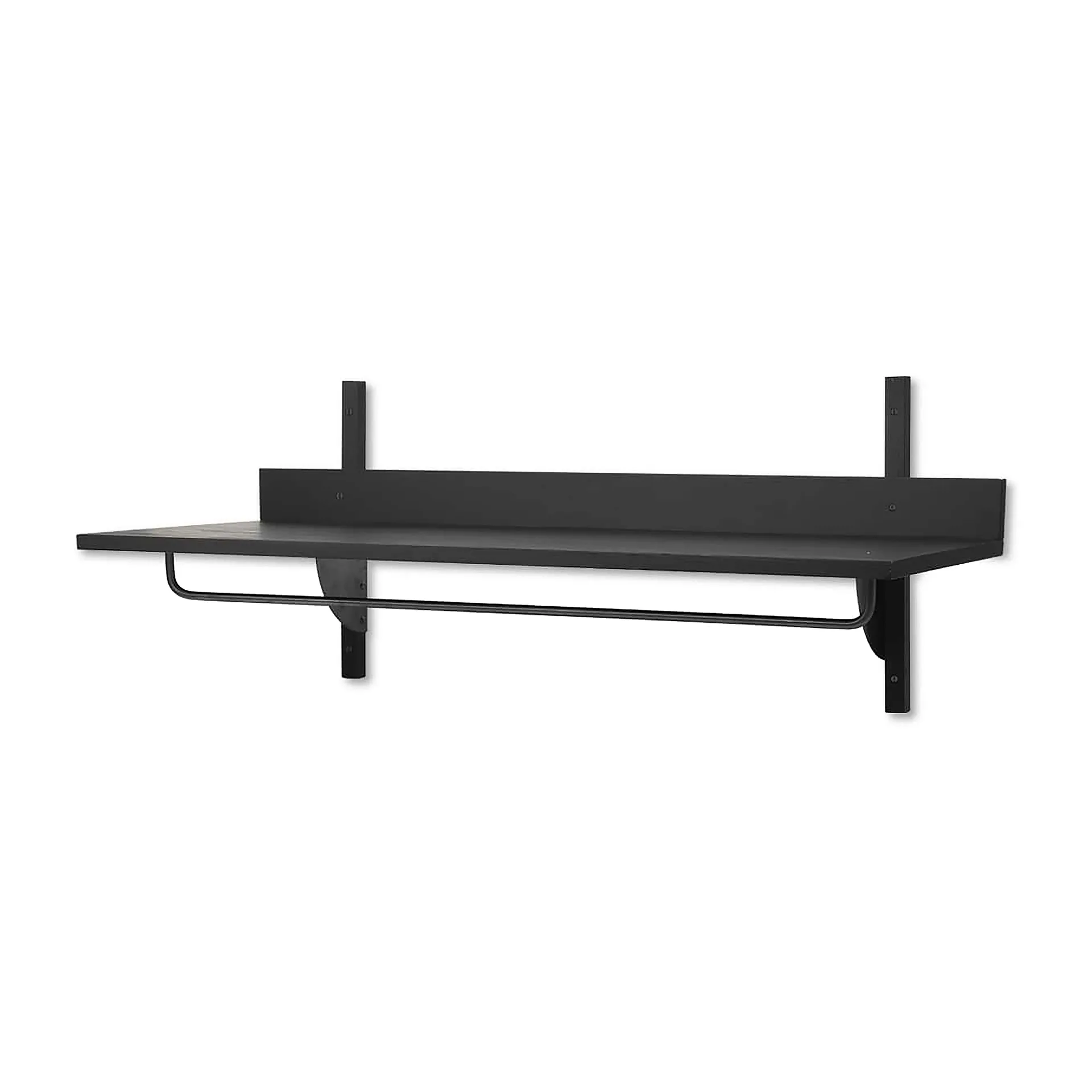 Sector półka z drążkiem 37x87 cm, Black ash-black brass Ferm Living