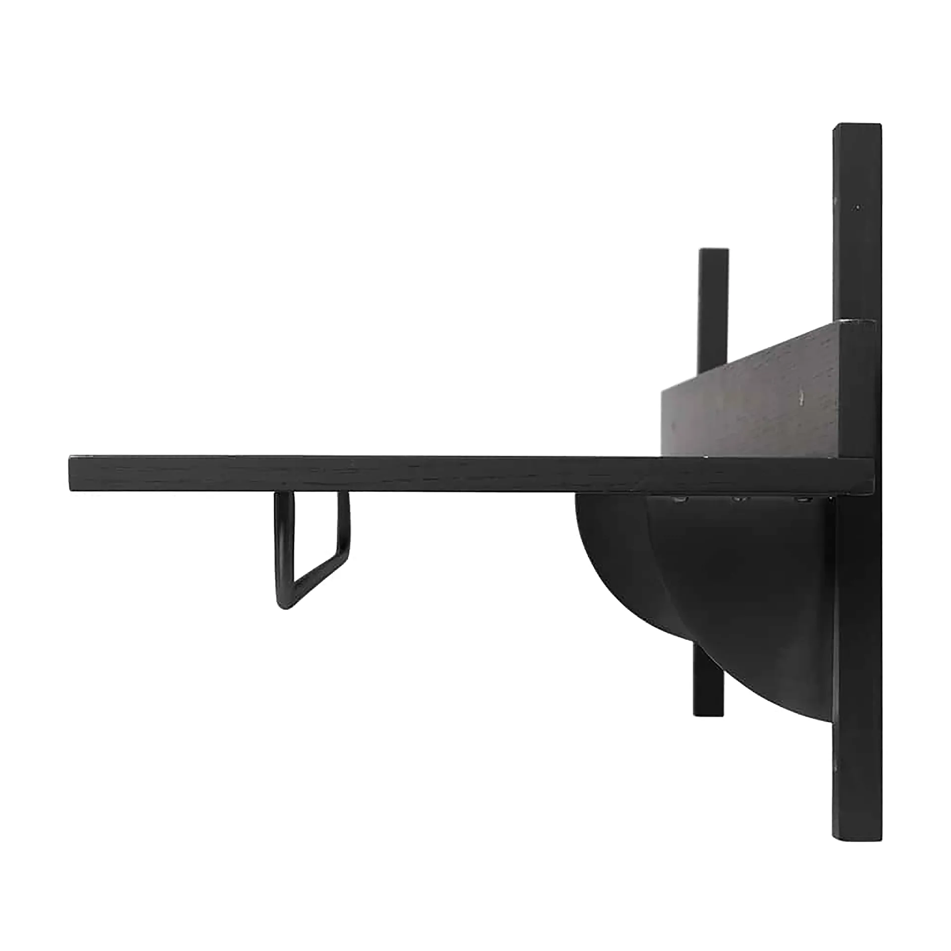 Sector półka z drążkiem 37x87 cm, Black ash-black brass Ferm Living