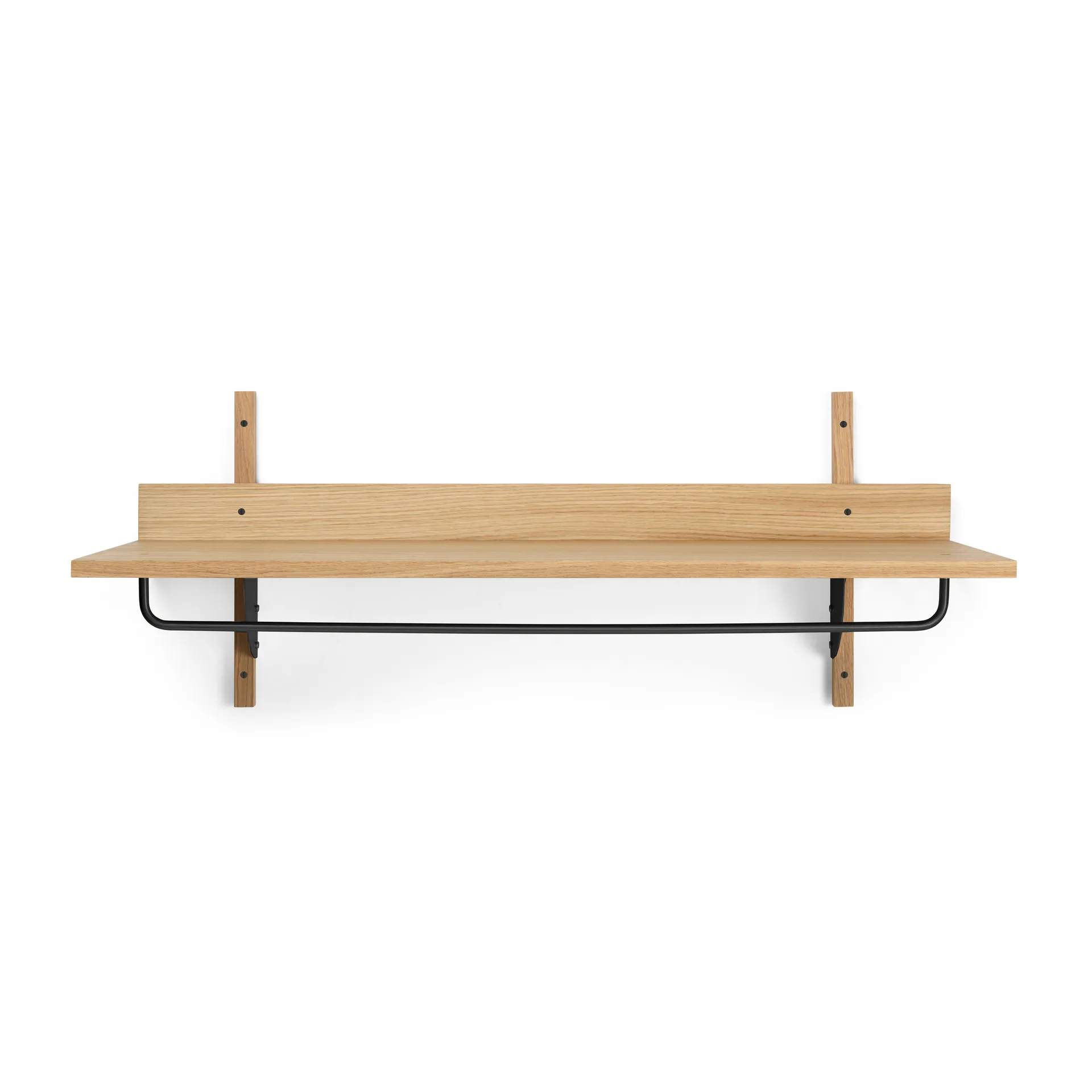 Sector półka z drążkiem 37x87 cm, Oak-black brass Ferm Living