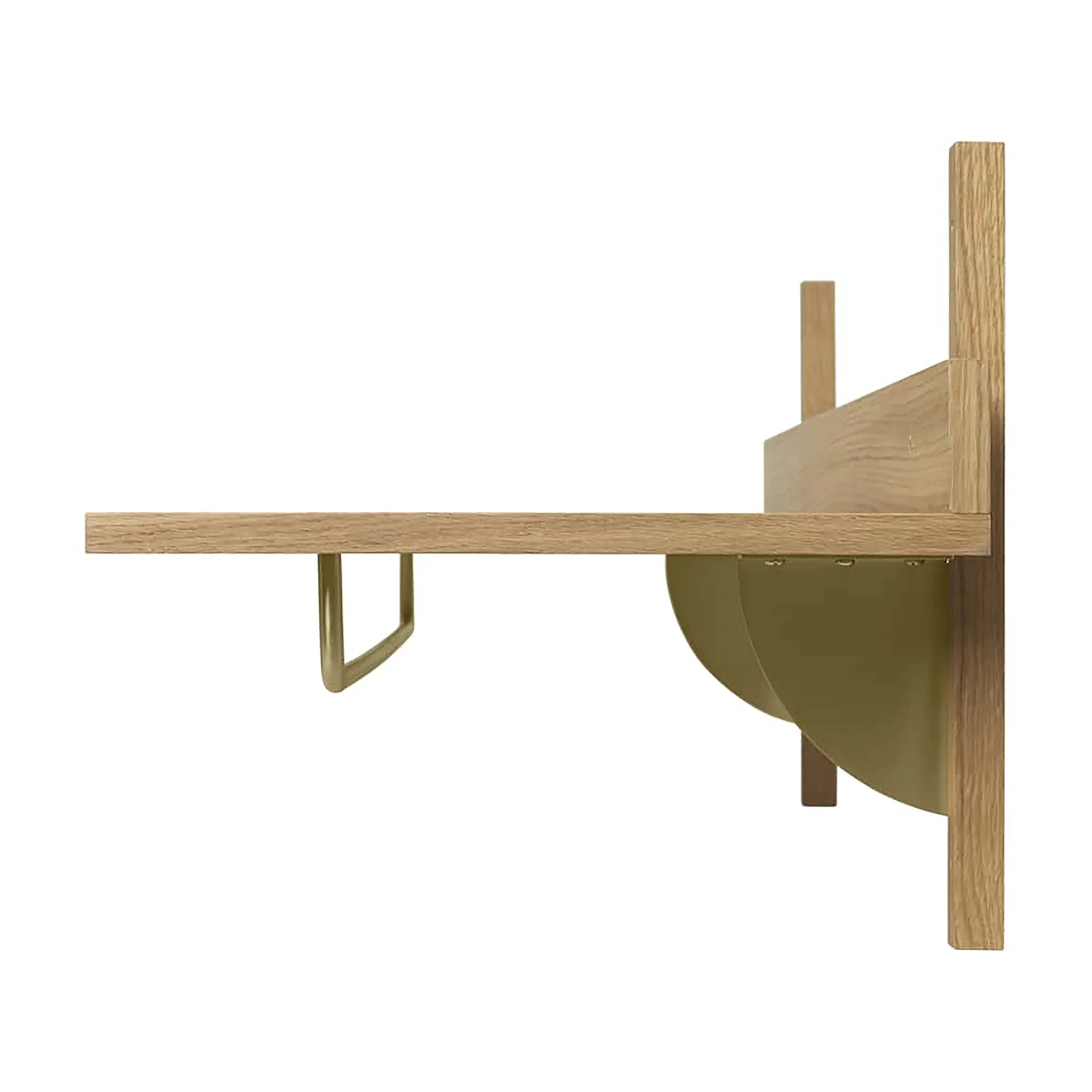 Sector półka z drążkiem 37x87 cm, Oak-brass Ferm Living