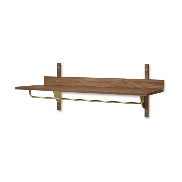 Sector półka z drążkiem 37x87 cm, Smoked Oak, brass Ferm Living