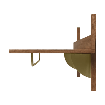 Sector półka z drążkiem 37x87 cm - Smoked Oak, brass - Ferm Living