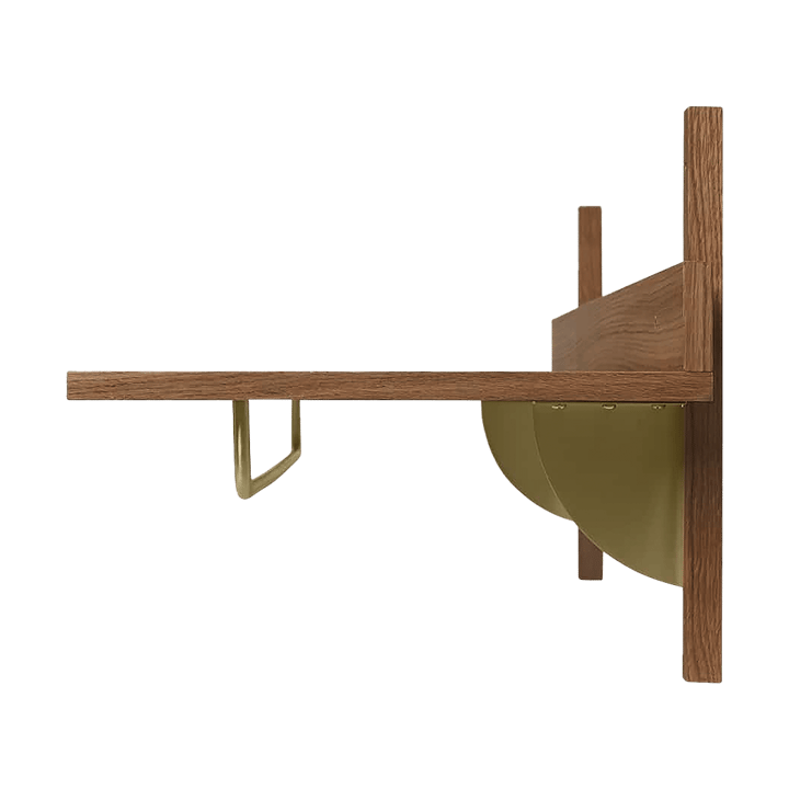 Sector półka z drążkiem 37x87 cm, Smoked Oak, brass Ferm Living