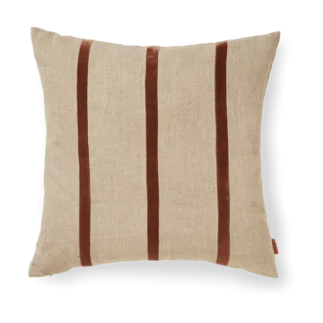 Senti Stripe poduszka 50x50 cm - Linen-carob brown - Ferm Living