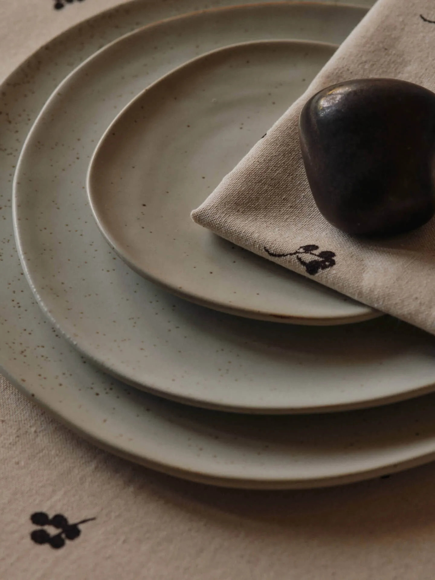 Serwetka bawełniane Baies 40x40 cm, 4-pak, Naturalny-ciemna czekolada Ferm Living