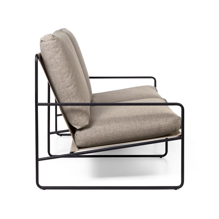 Sofa 2-osobowa Desert, Tkanina dark sand, czarny stojak Ferm Living