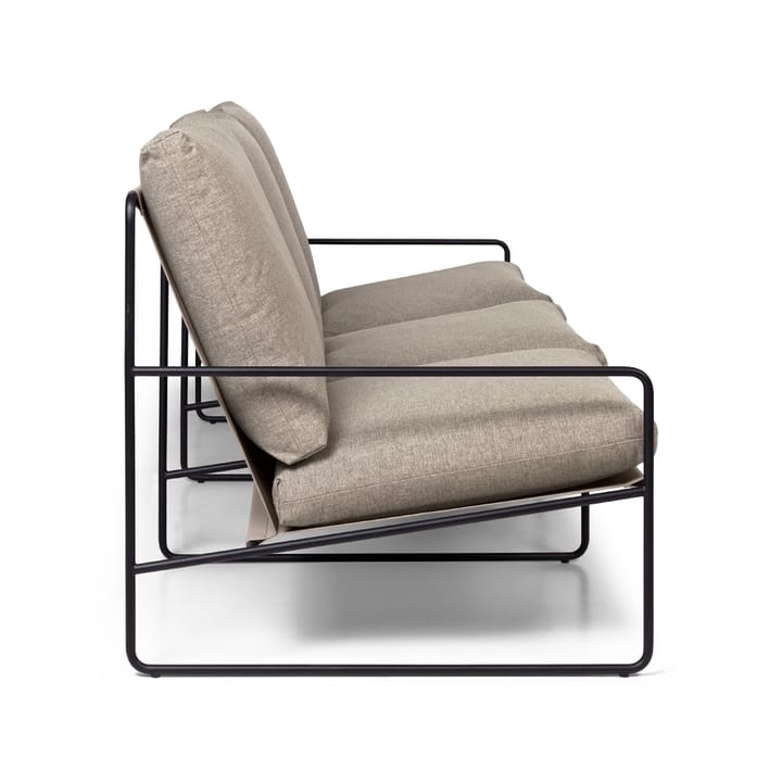 Sofa 3-osobowa Desert, Tkanina dark sand, czarny stojak Ferm Living