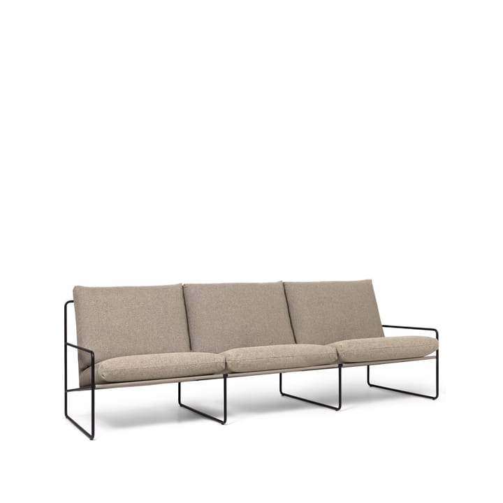 Sofa 3-osobowa Desert - Tkanina dark sand, czarny stojak - Ferm Living
