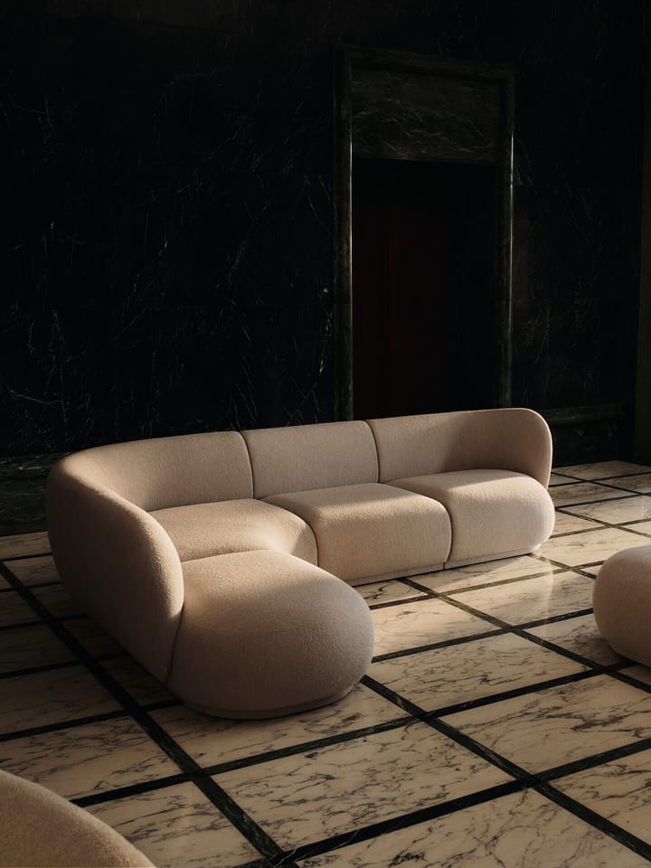 Sofa modułowa Rico open L (lewy), Soft bouclé-natural Ferm Living