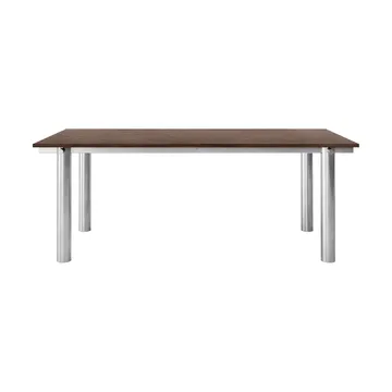 Stół jadalniany Atura - Brushed stainless steel-dark stained oak, 90x200 cm - Ferm Living