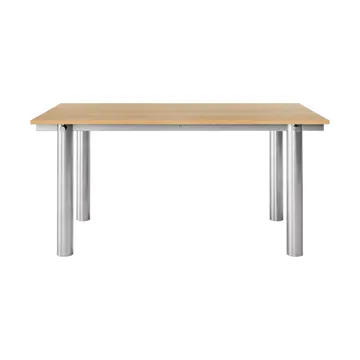 Stół jadalniany Atura - Brushed stainless steel-natural oak, 90x160 cm - Ferm Living