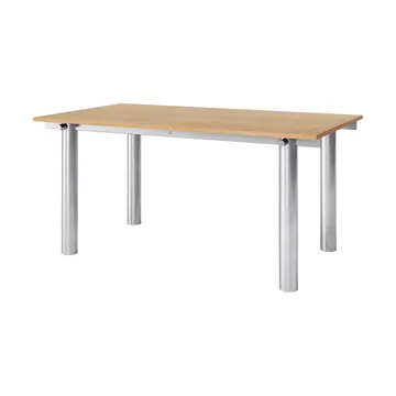 Stół jadalniany Atura - Brushed stainless steel-natural oak, 90x160 cm - Ferm Living